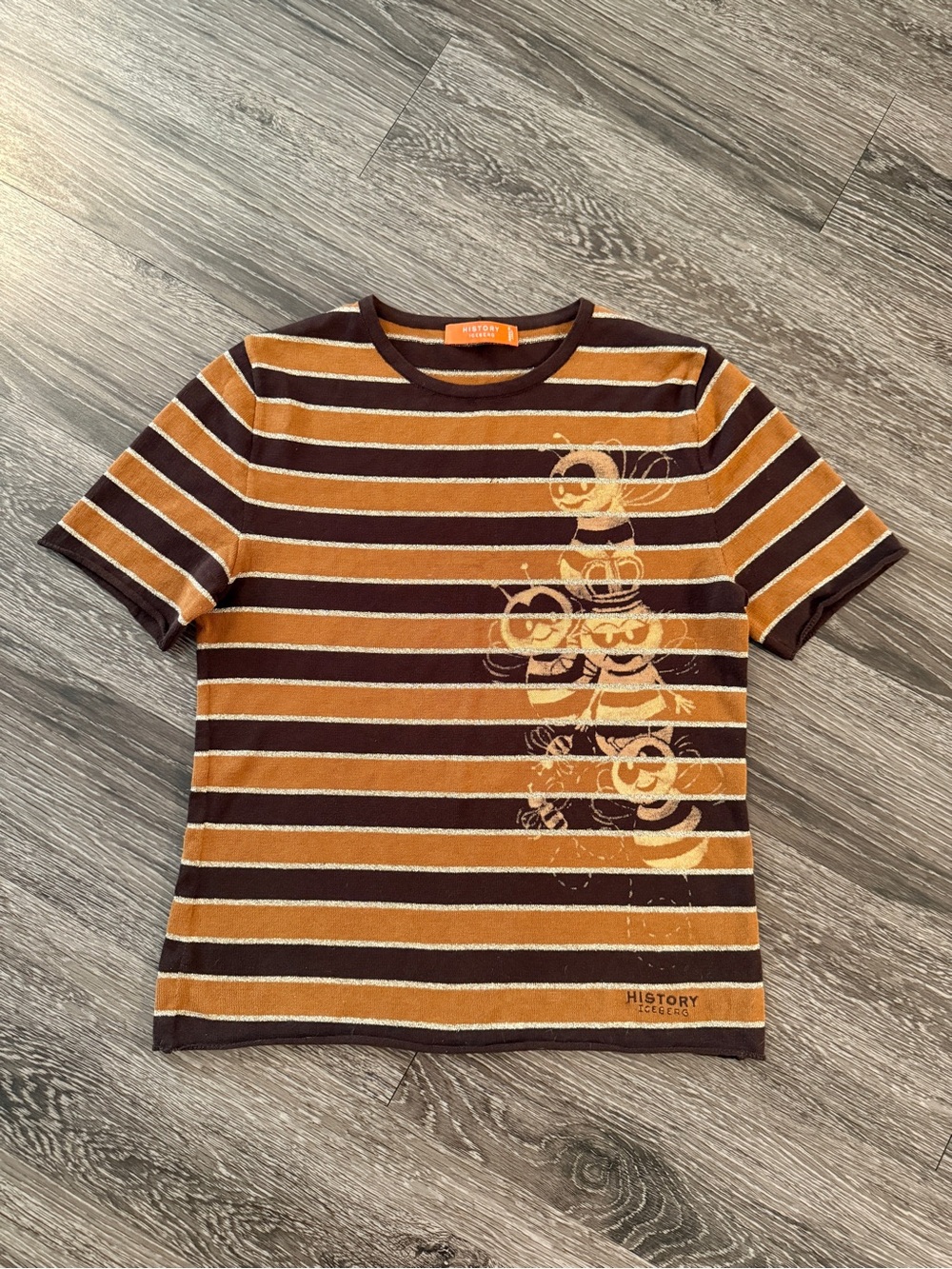 History Iceberg Striped Vintage Short Sleeve Knit